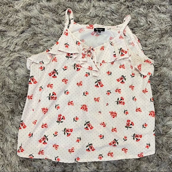 Lily Morgan women half white with red flowers sleeveless top. Size 3X. Used - Picture 7 of 7